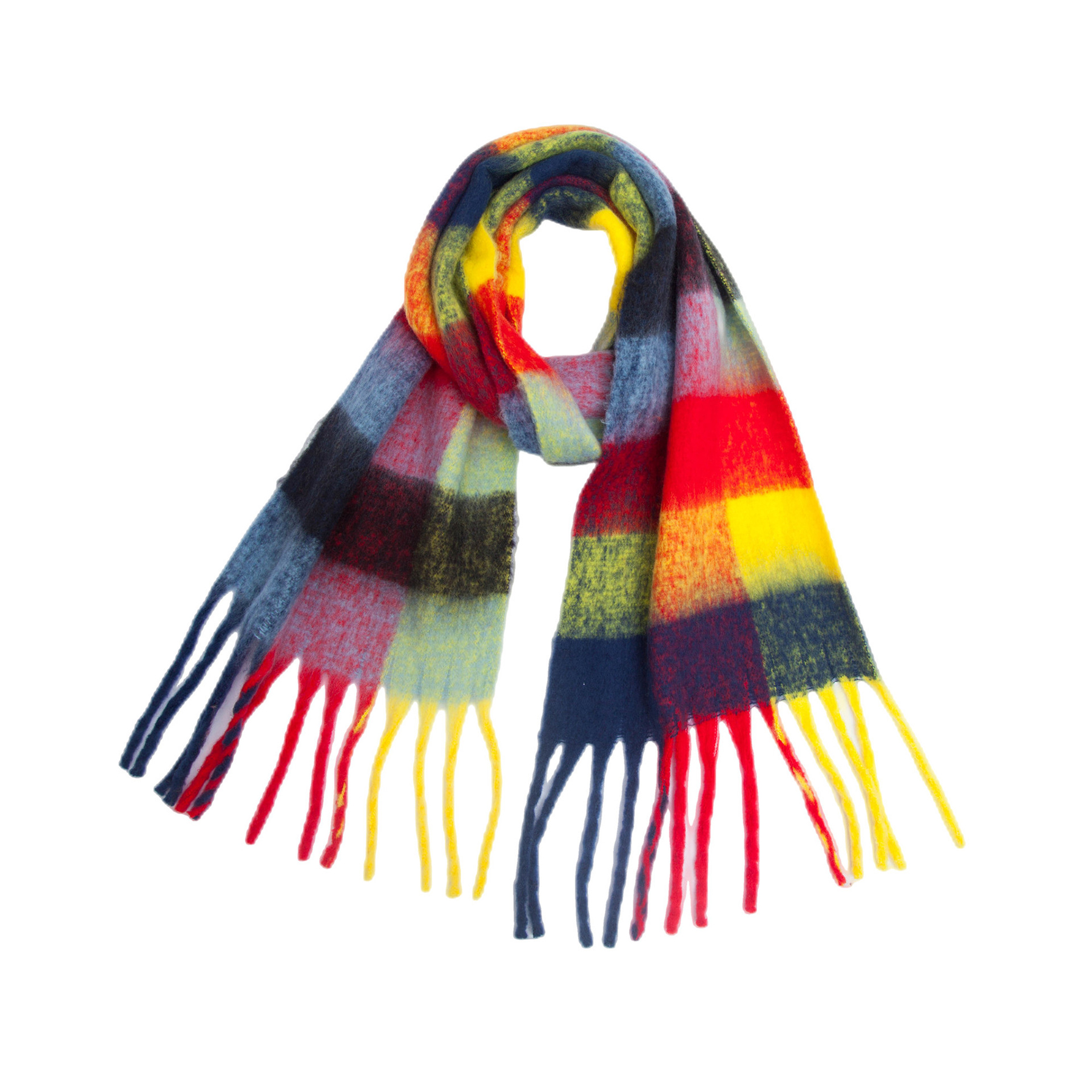 Big Coloured Checked Winter Warm Wrap Scarf 11