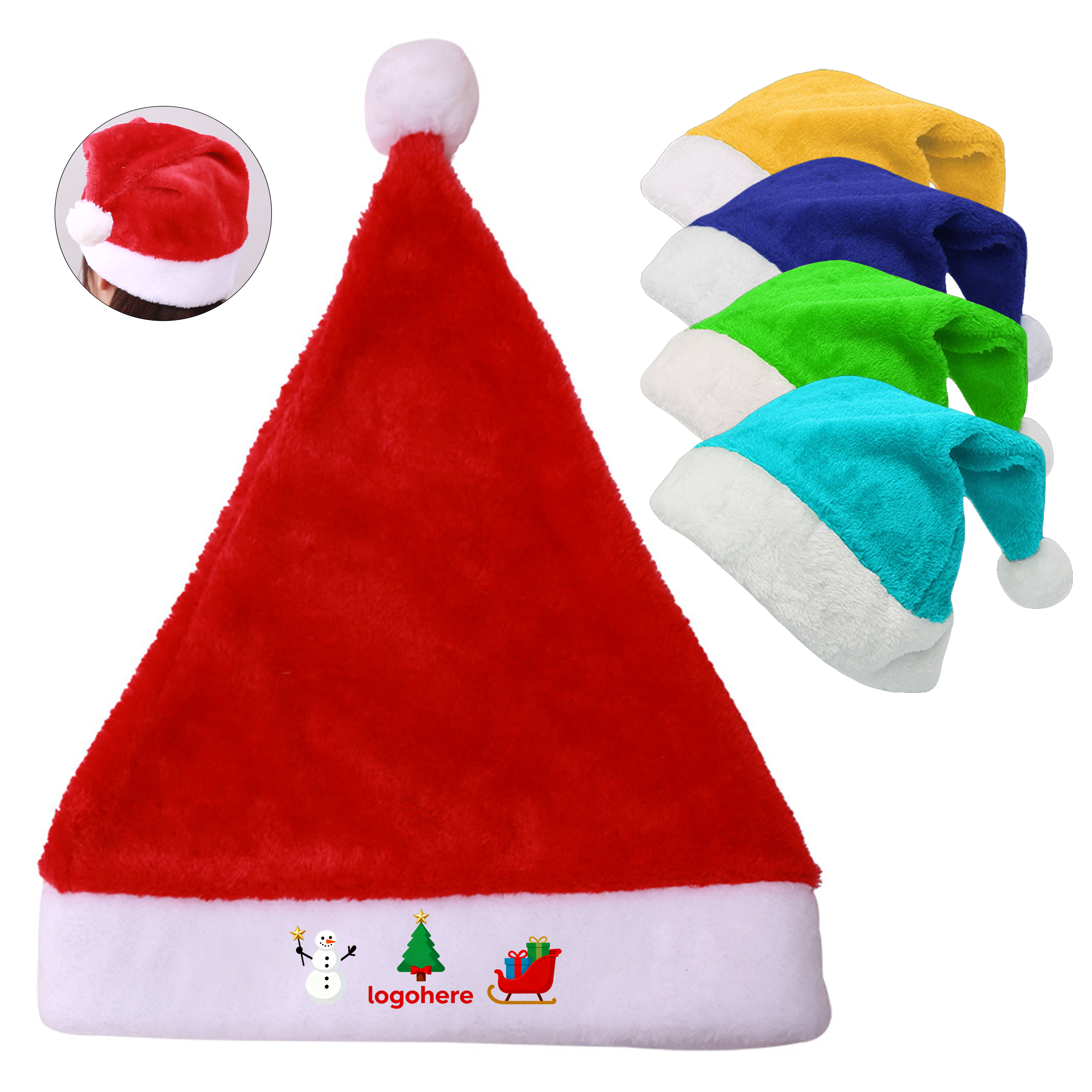 Deluxe Plush Xmas Party Hat 2