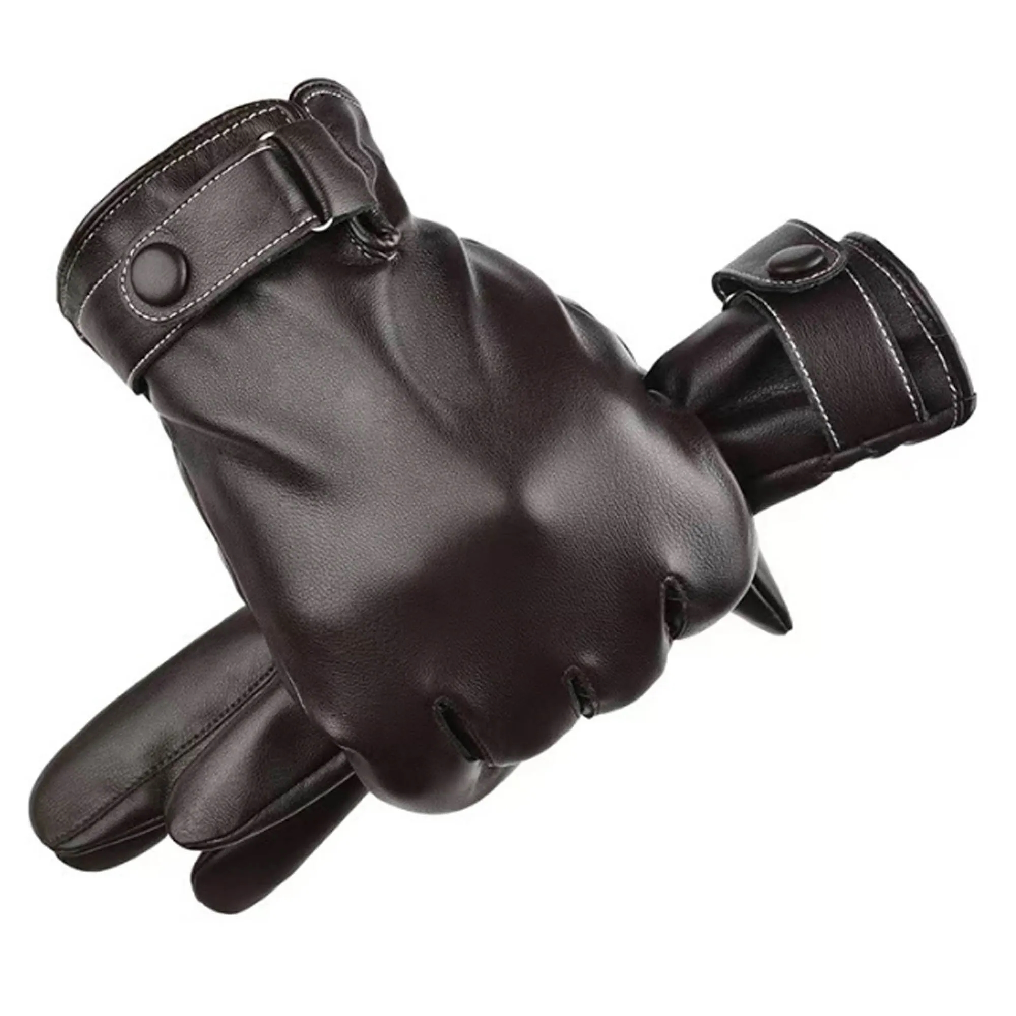 Touchscreen-Compatible PU Leather Gloves 5