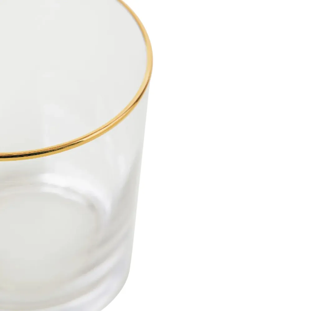 13oz. Gold Rimmed Double Old Fashioned Glass 3