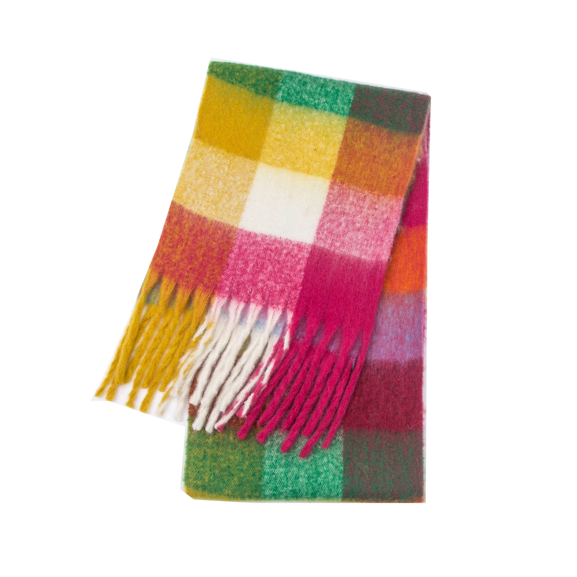 Fringed Plaid Shawl 9