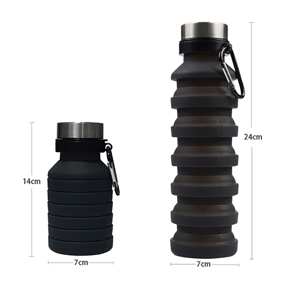 550ML Silicone Folding Sports Water Bottle, custom plastic water bottle with logo imprint 4