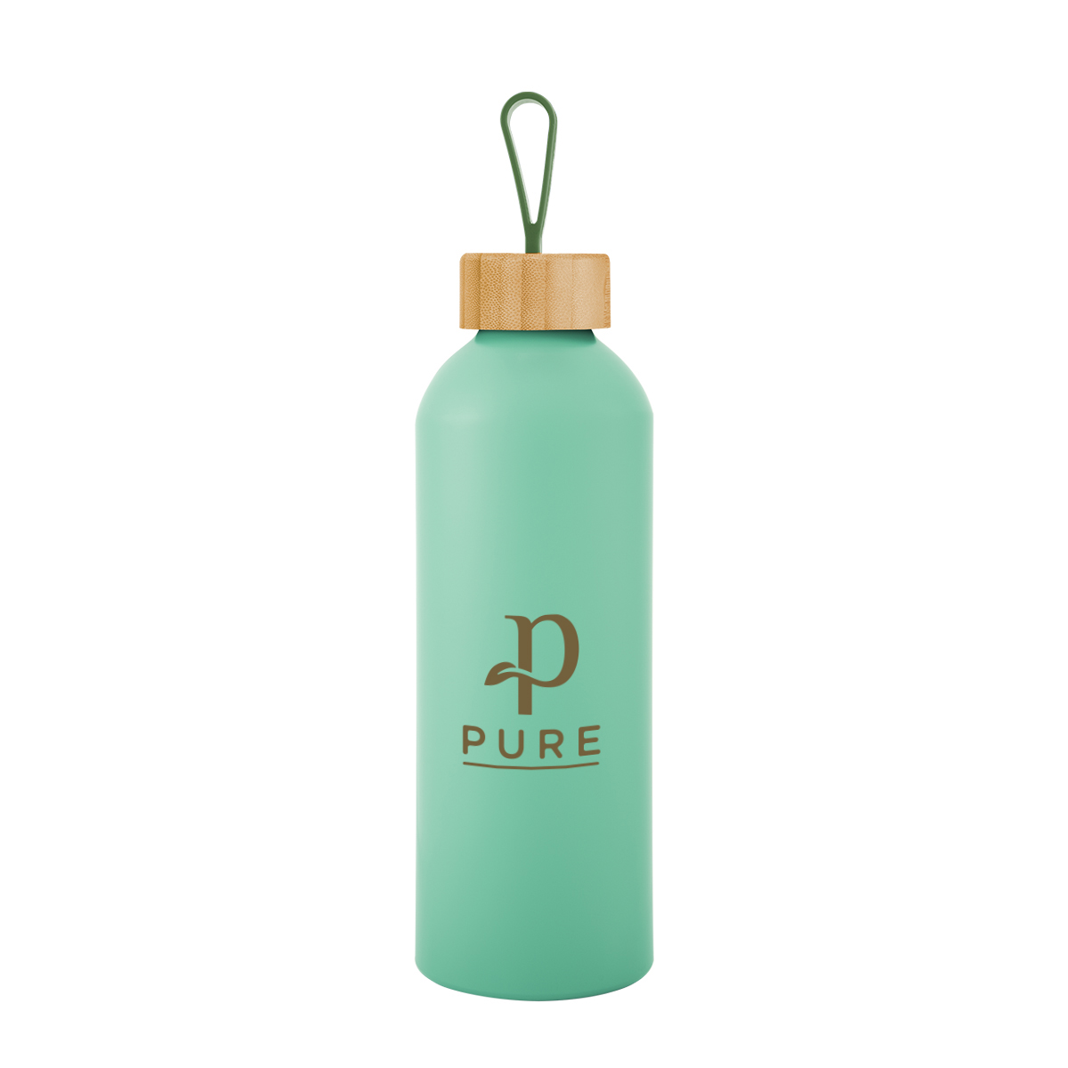 25 Oz. Blaire Recycled Aluminum Bottle With Bamboo Lid And Carry Handle, custom water bottle with logo imprint 23