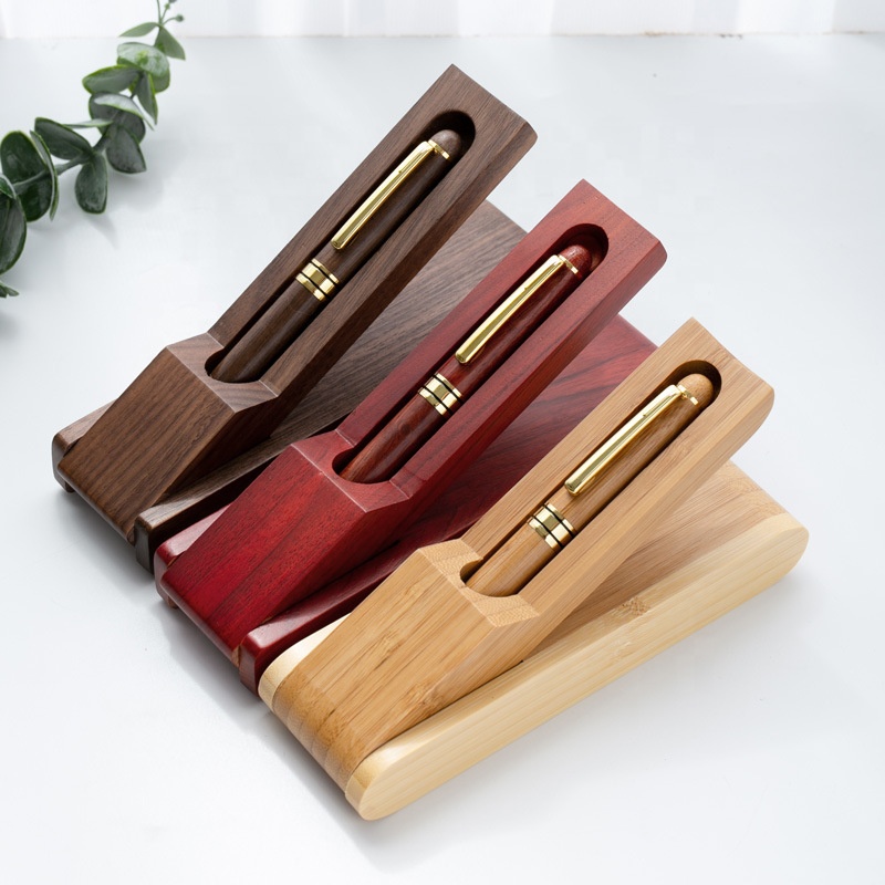 GreenGift - EcoLuxe Rosewood Roller Pen Set 11