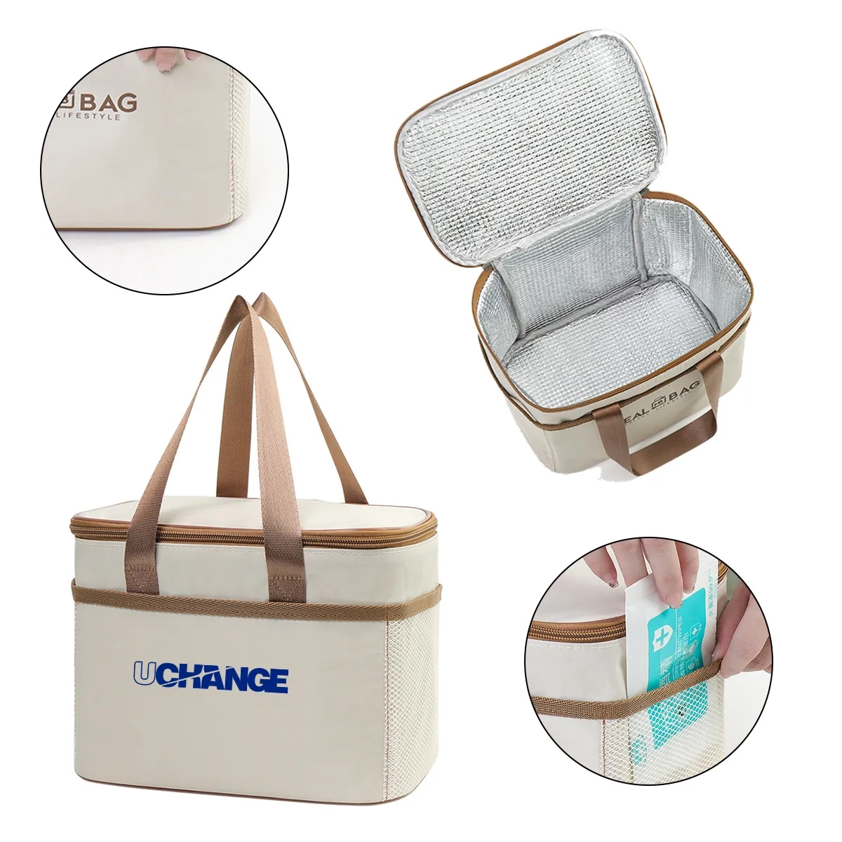 Insulated PEVA Lunch Tote With Water-Resistant Fabric 5