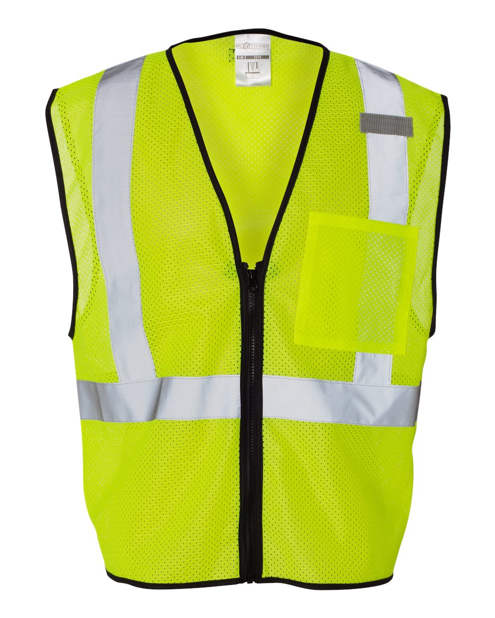 Unisex Single Pocket Zipper Mesh Class 2 Vest - 1519-1520 9