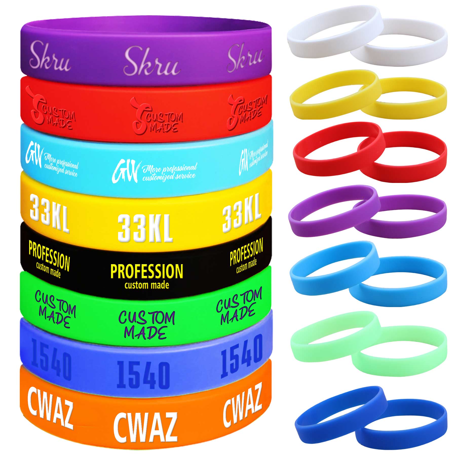 Slim Silicone Slap Bracelets Wristbands 2