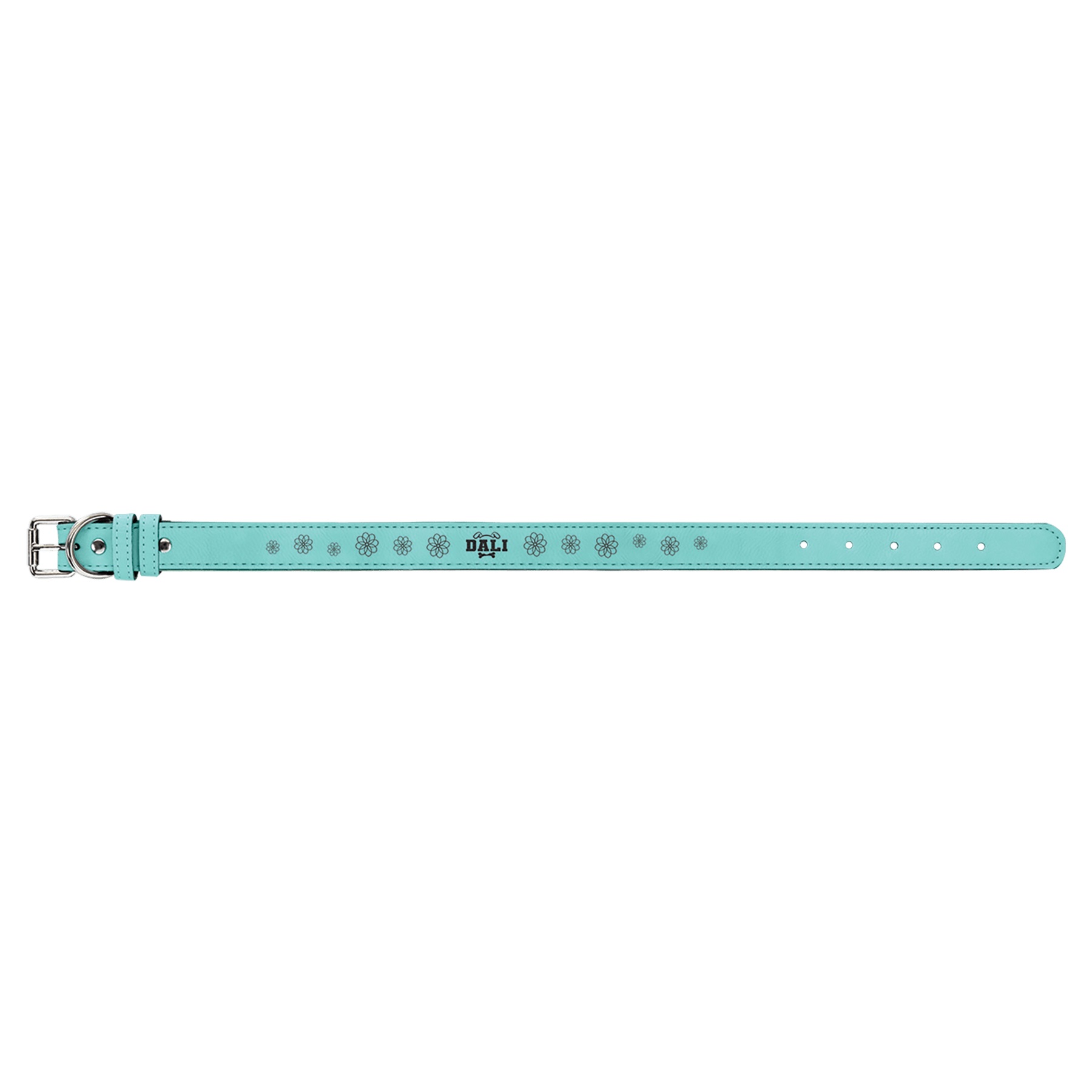 23" x 1" Teal Leatherette Dog Collar 2