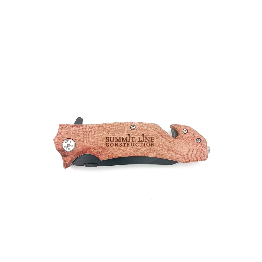 Wood Anodized Aluminum Rescue Knife 3