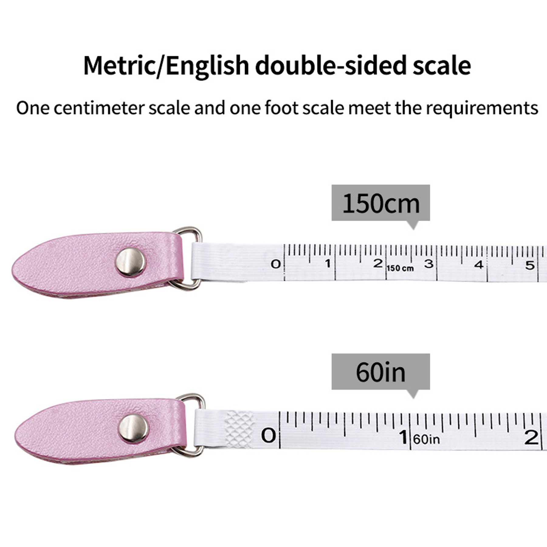 60" Dual Sided Retractable Measuring Tape with Push Button 2