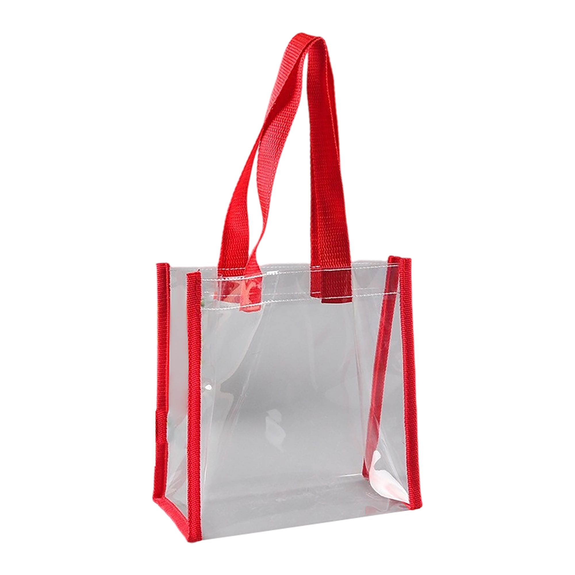 Vinyl Clear Tote Bag With Colored Shoulder Straps 2