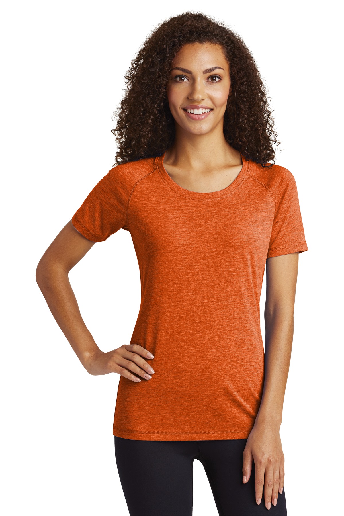 Sport-Tek Women's PosiCharge Tri-Blend Wicking Scoop Neck Raglan Tee. LST400 70