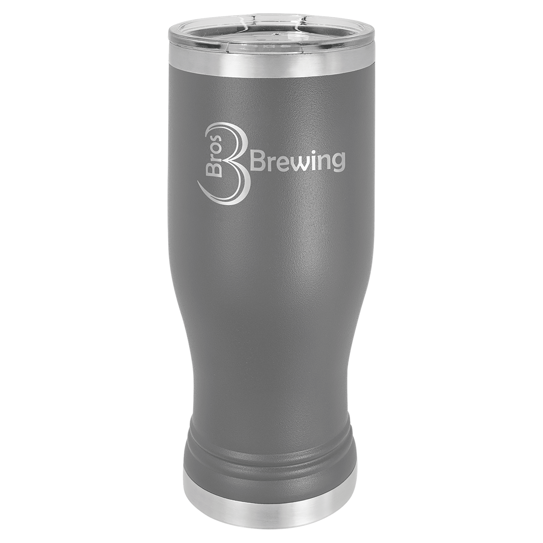 20 oz. Dark Gray Laser Engraved Polar Camel Pilsner Tumbler w/Clear Lid 1