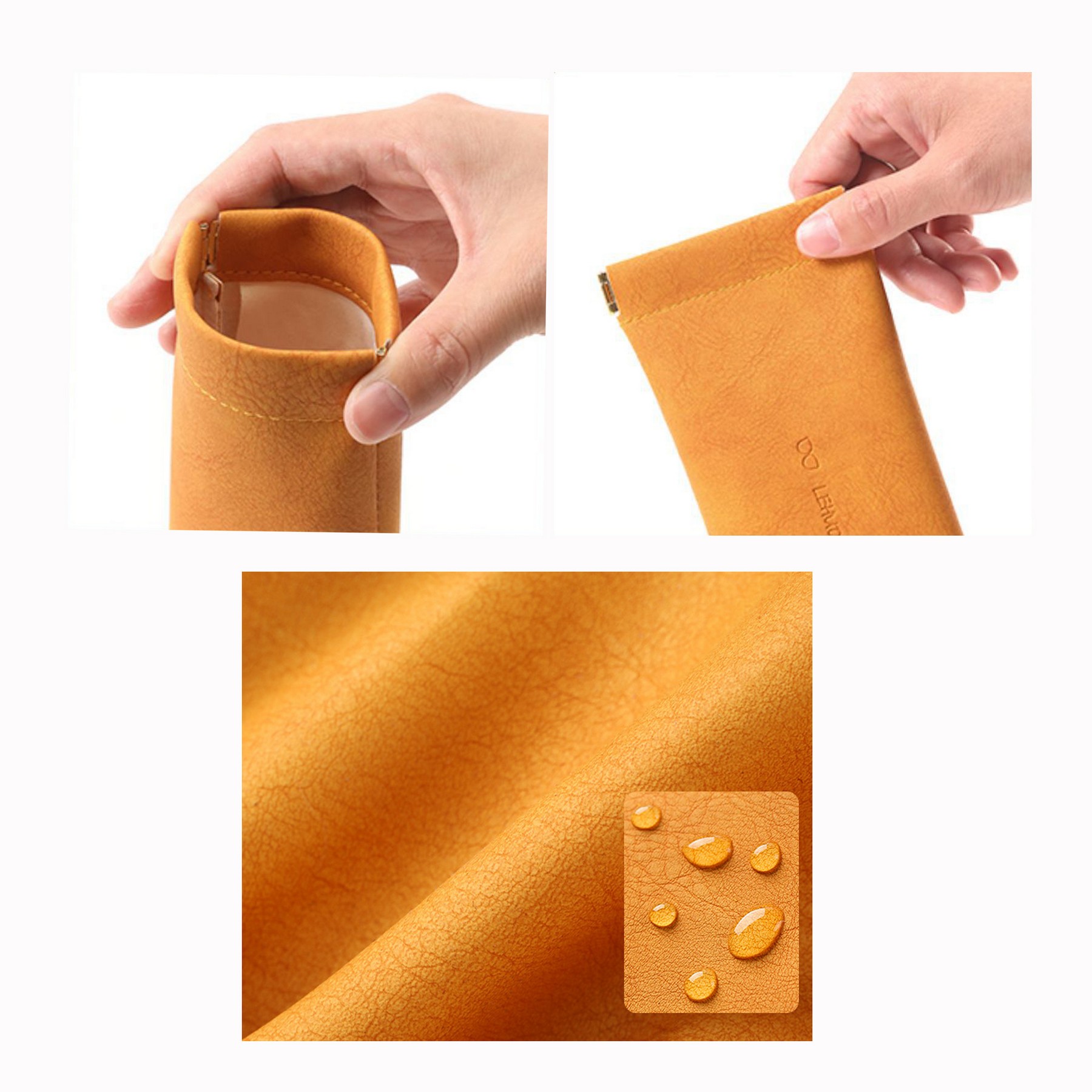Magnetic Waterproof Portable Leather Eyeglass Pouch And Small Makeup Bag For Cosmetics 3