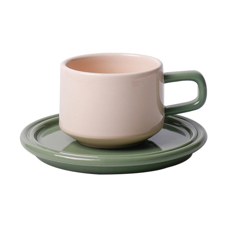 Custom 8.4 OZ. Ceramic Tea Cup Coffee Mug with Saucer Set 7