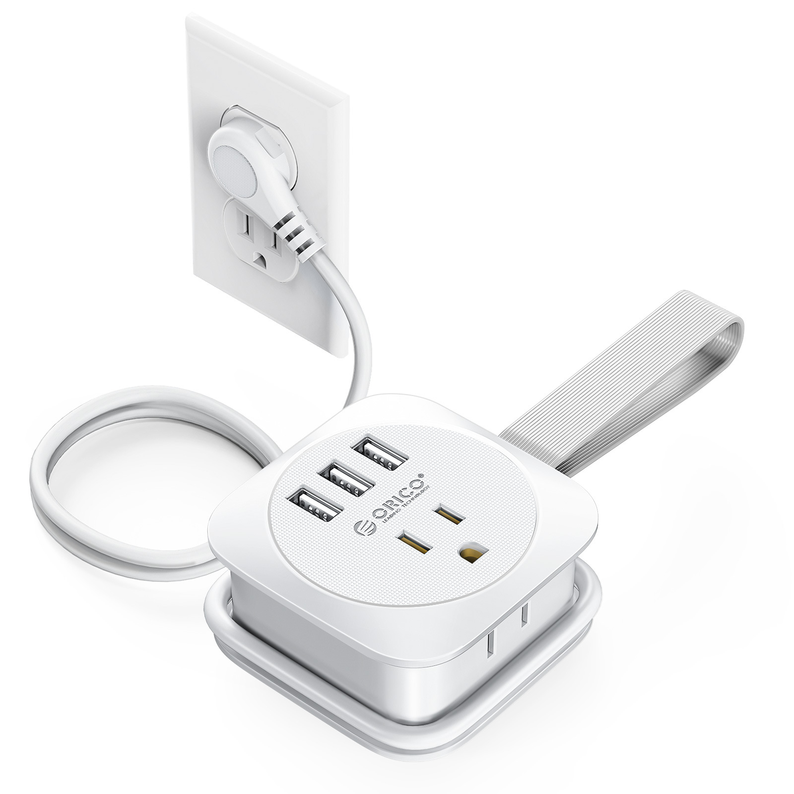USB Portable and Stowable Travel Power Strip 1