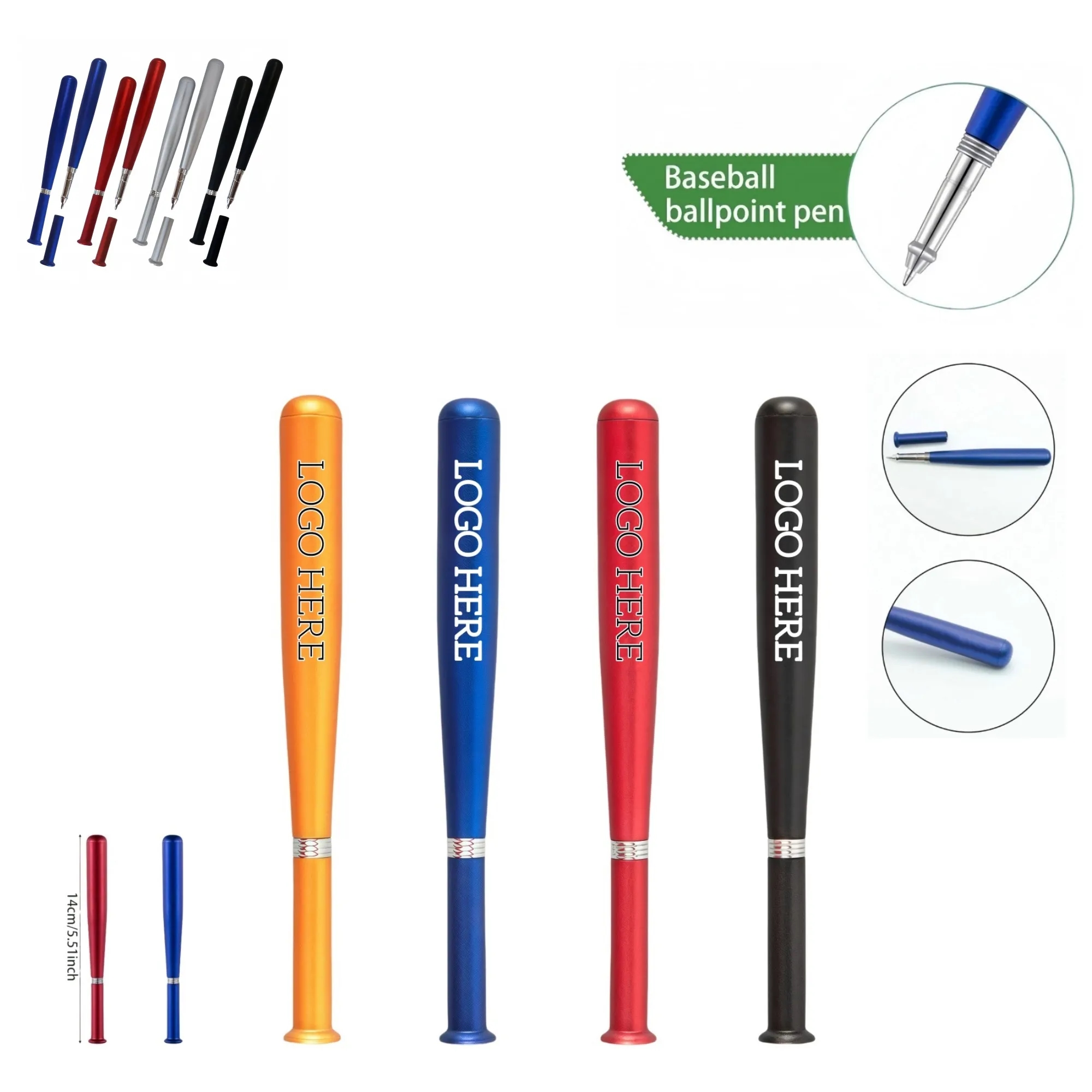 Premium ABS Plastic Baseball Bat Pens 4