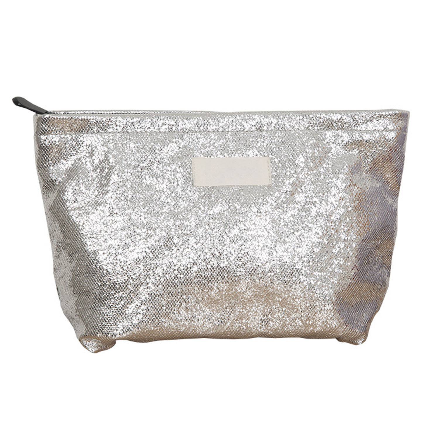 Customizable Silver cosmetic pouch 5