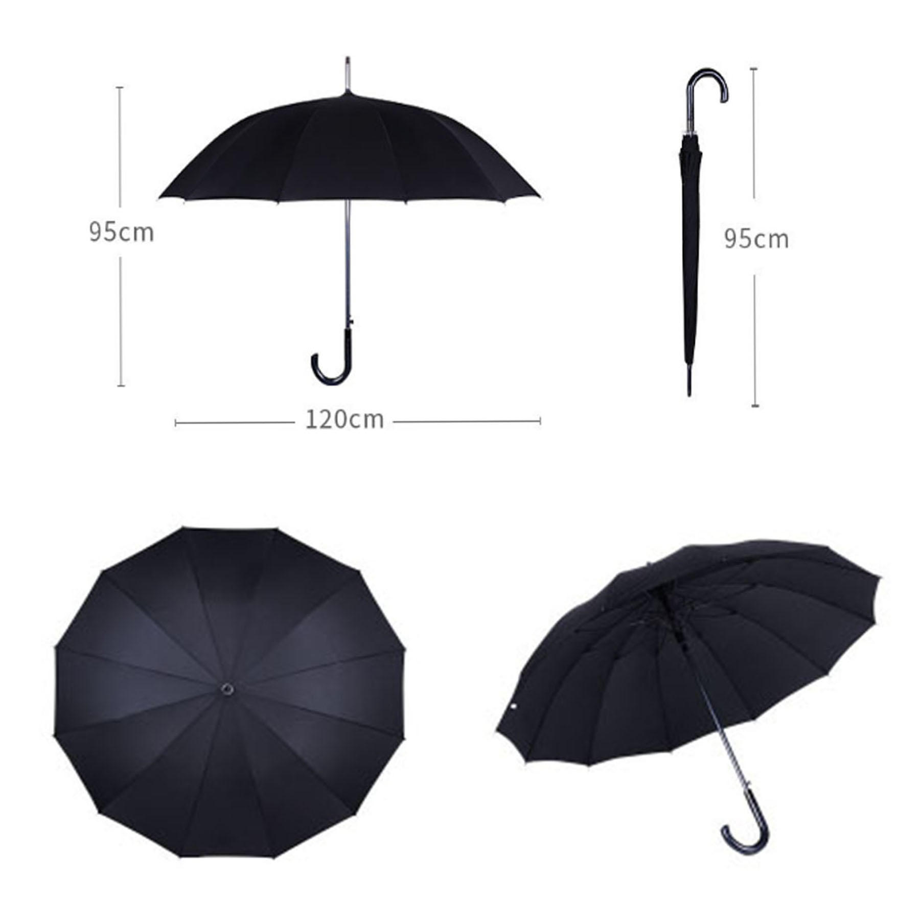 54" Arc Executive Umbrella With Curved Handle 1