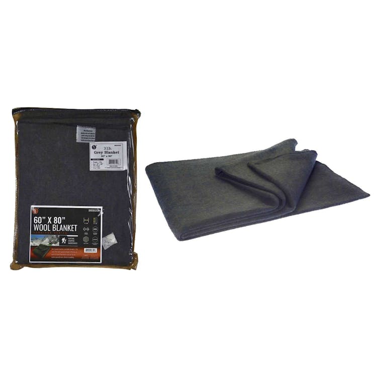 Charcoal Gray Blanket 60-70% Wool - 60" x 80" 1