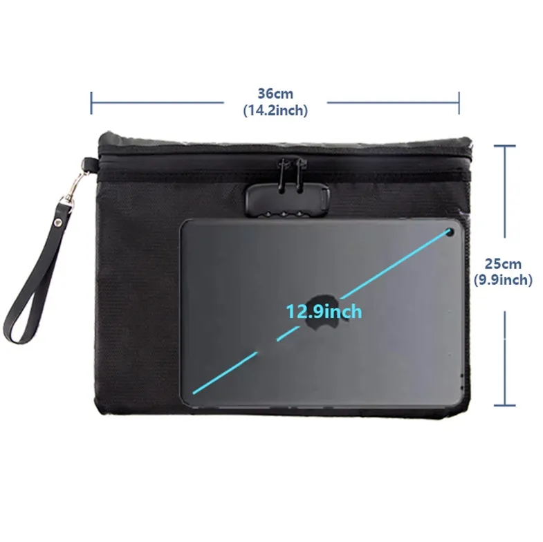 Fireproof Document Bag with Lock 1