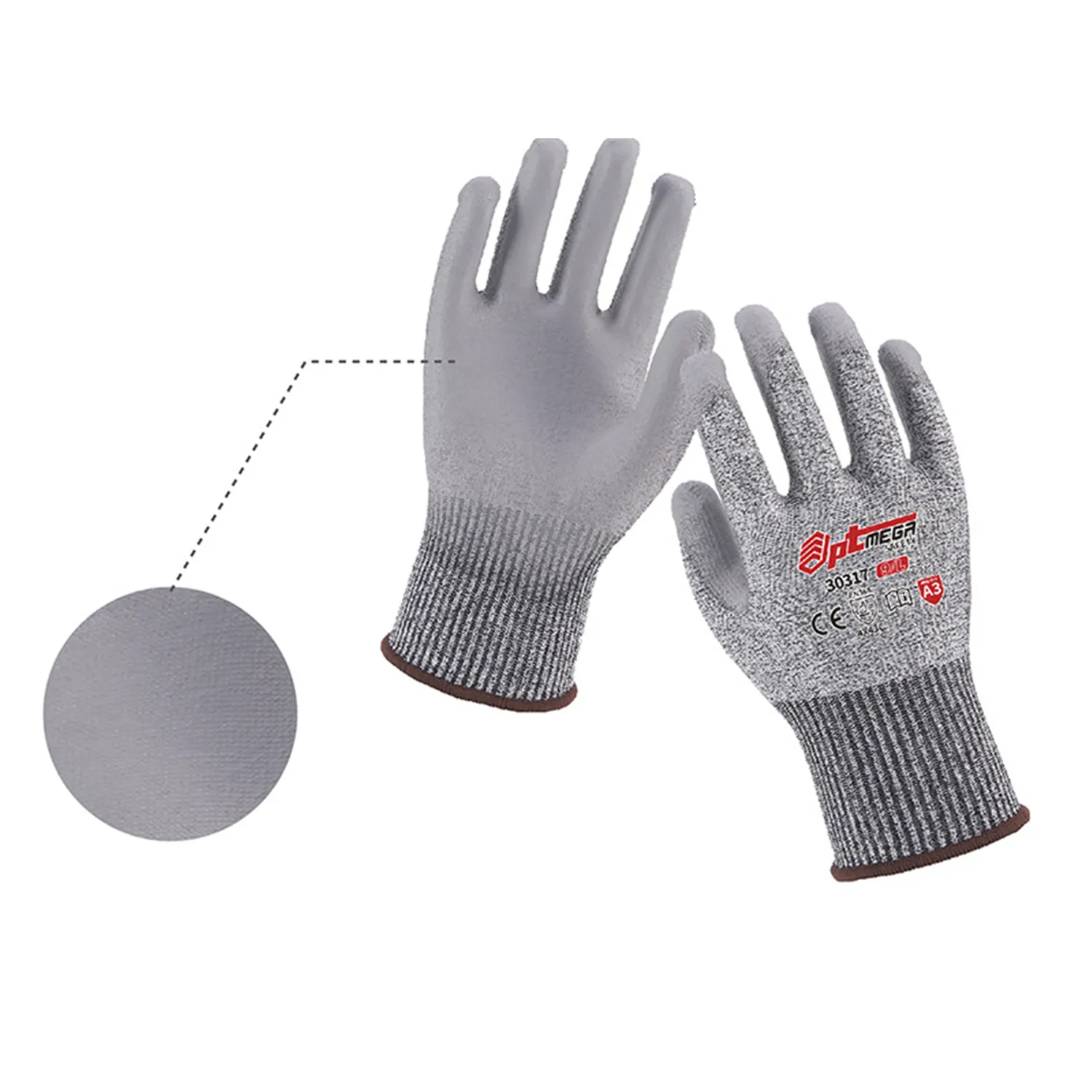 Grade 5 Anti-Cutting PU Gloves 6