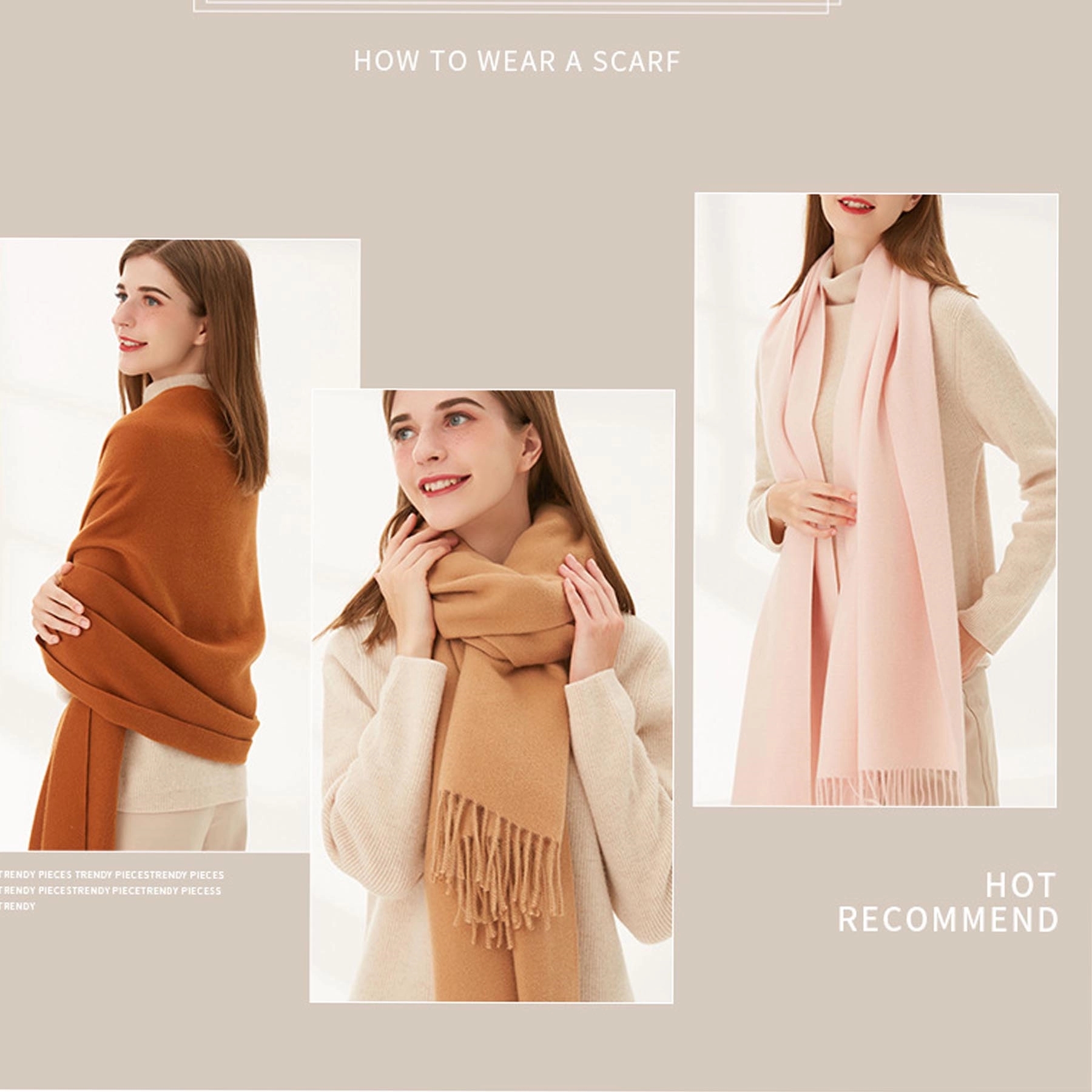 Imitation Cashmere Winter Pure Color Scarf 3