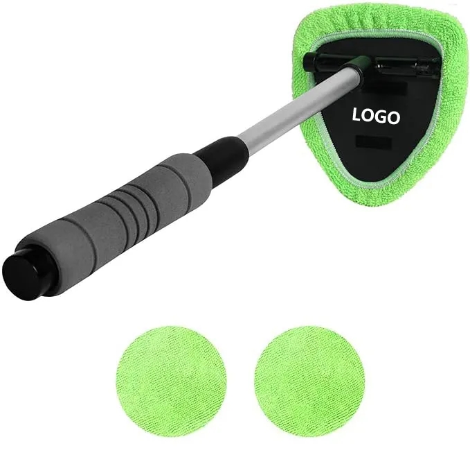 Microfiber Car Window Cleaning Tool With 2 Cloth Pad