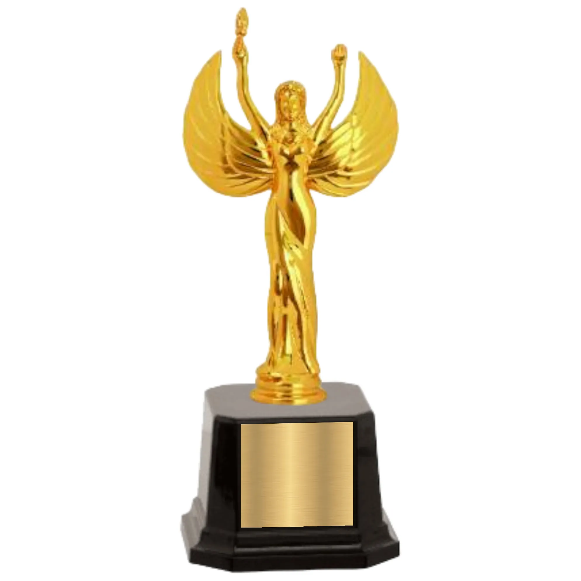 8 1/2" Metal Female Victory Figure on Glossy Black Base 8