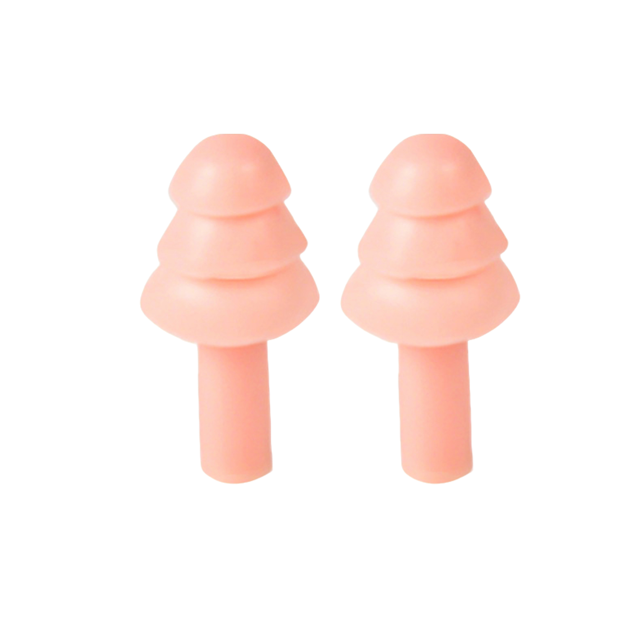 Silicone Triple Flange Noise Reduction Ear Plug With Pocket Case 1.18" Length X 0.59" Width 4