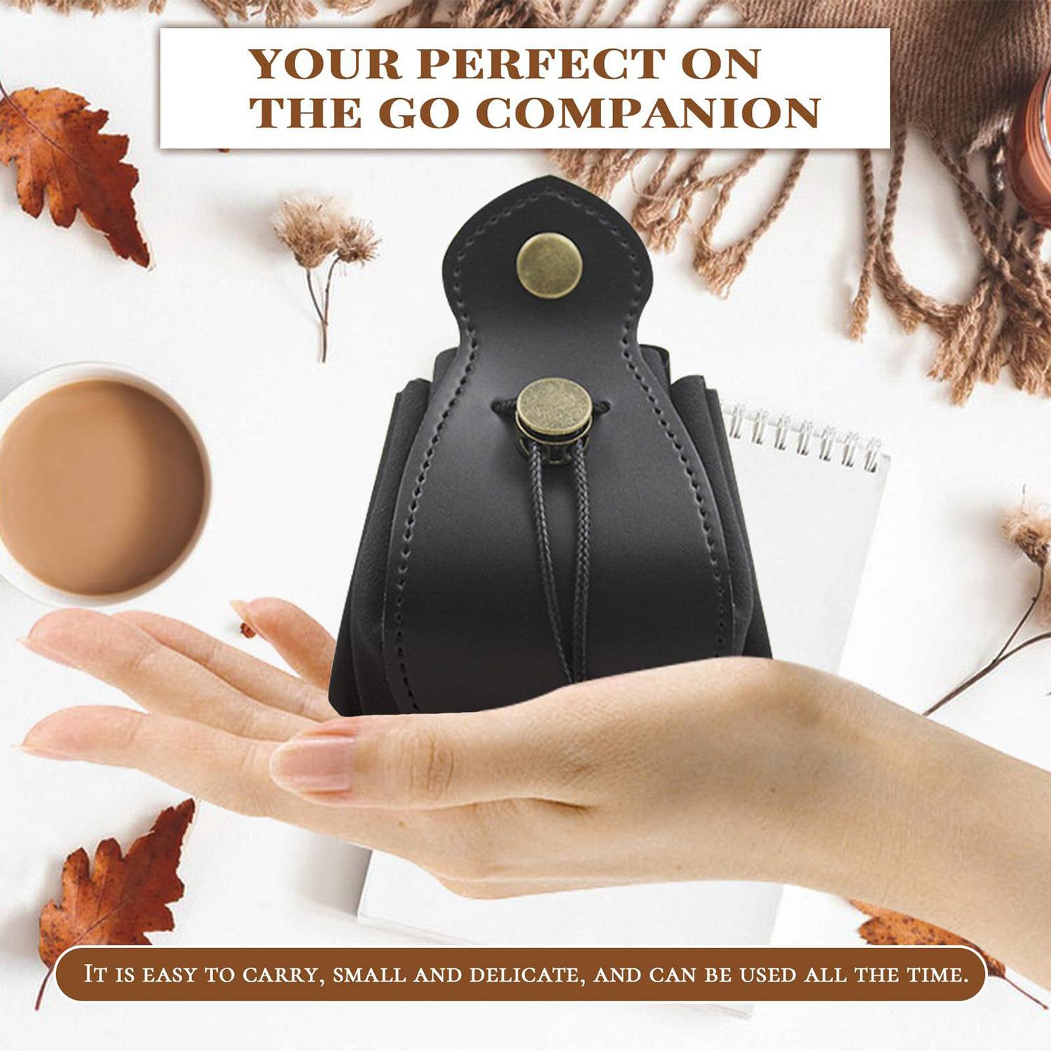 Mini PU Leather Drawstrin Dice Bag 2