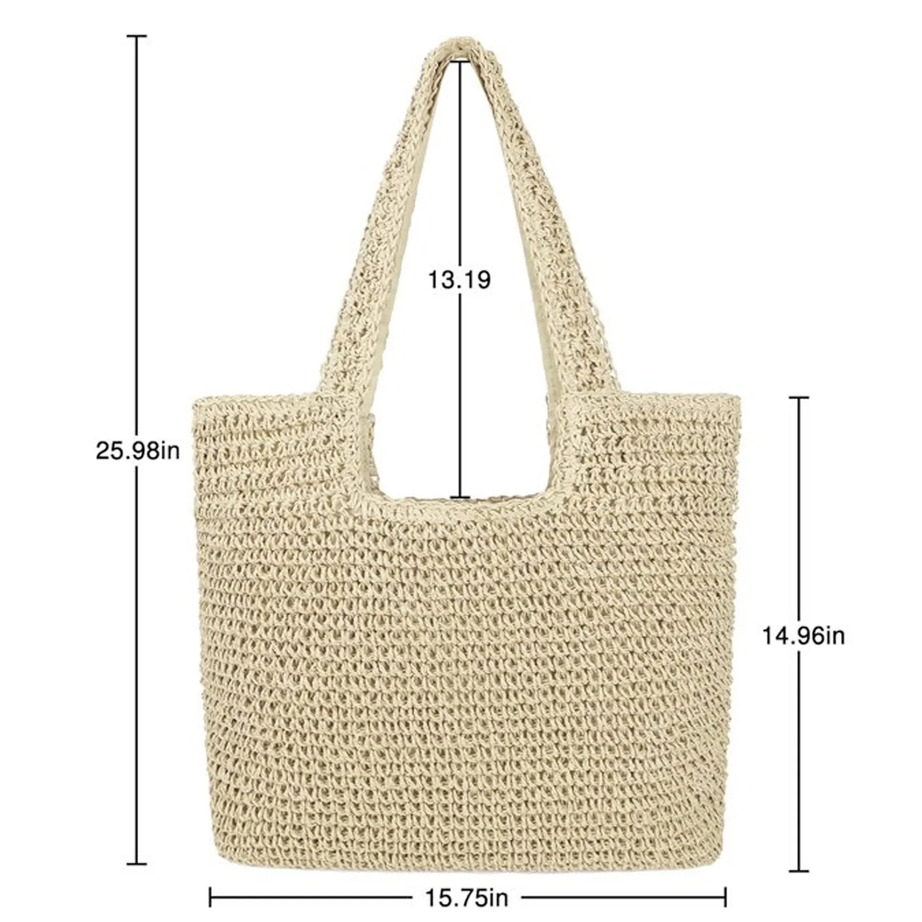 Women Large Straw Beach Bag 2