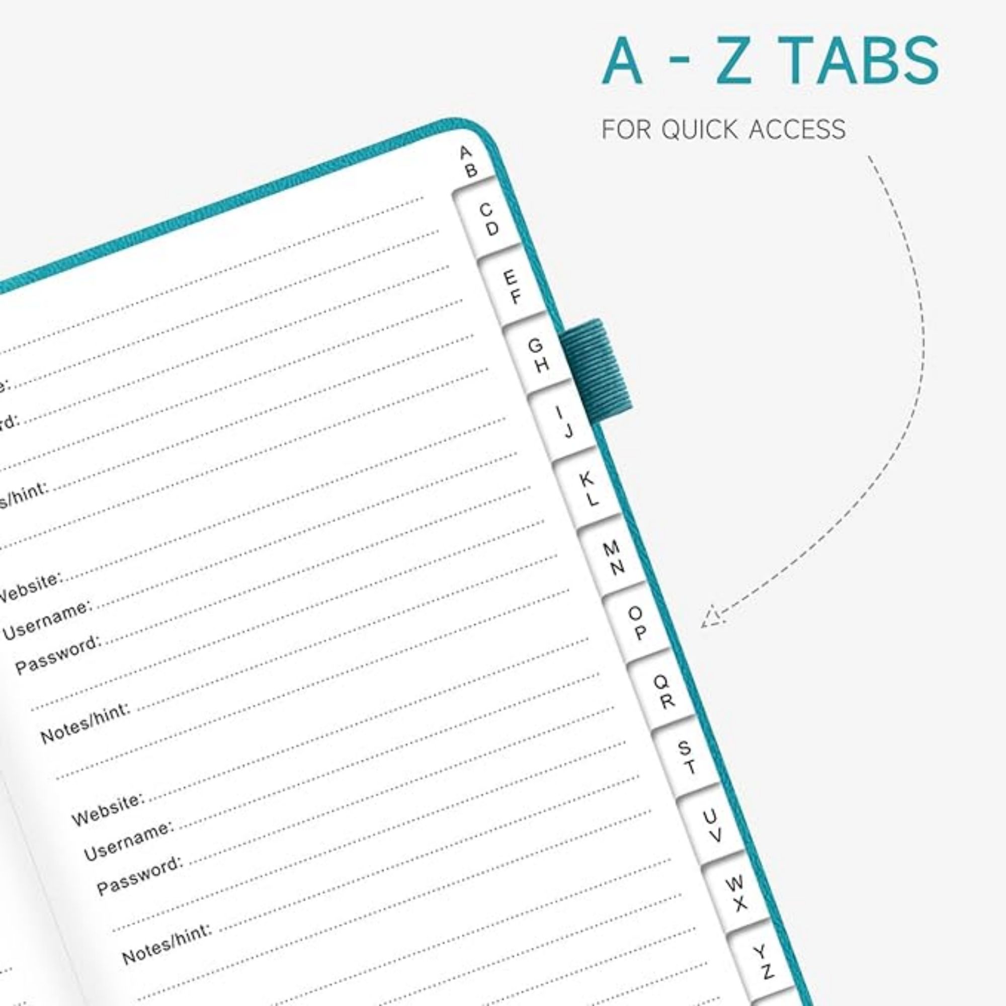 5.2"x7.8" 136 Pages Password Book With Alphabetical Tabs 2