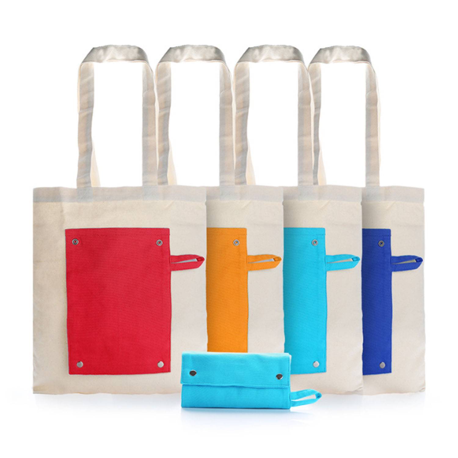 Foldable Portable Canvas Tote Bag, custom tote bag with logo imprint 3