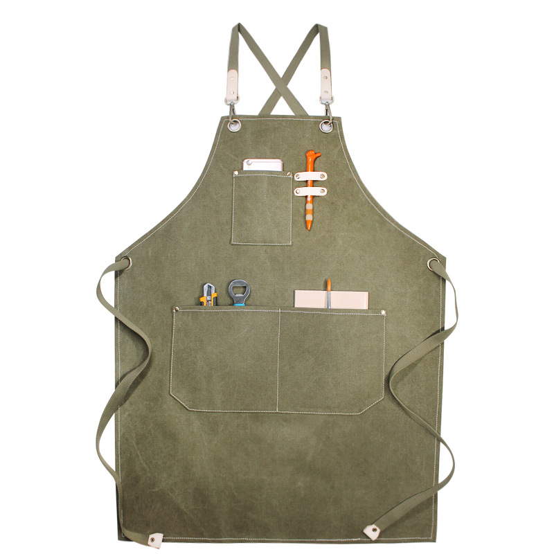 Canvas Adjustable Apron With Pockets 6