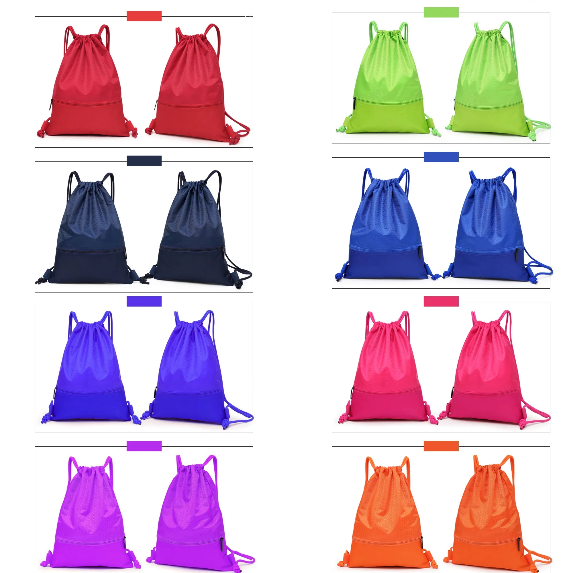 MOQ 20 PCS Full Color Waterproof Gym Drawstring Oxford Bags 5
