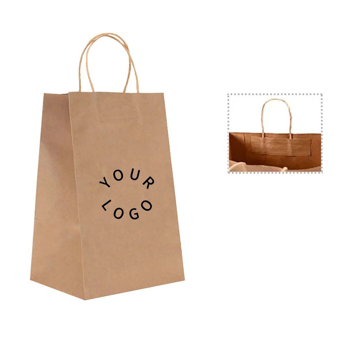 Durable Kraft Tote Bag for Retail and Food Use 4