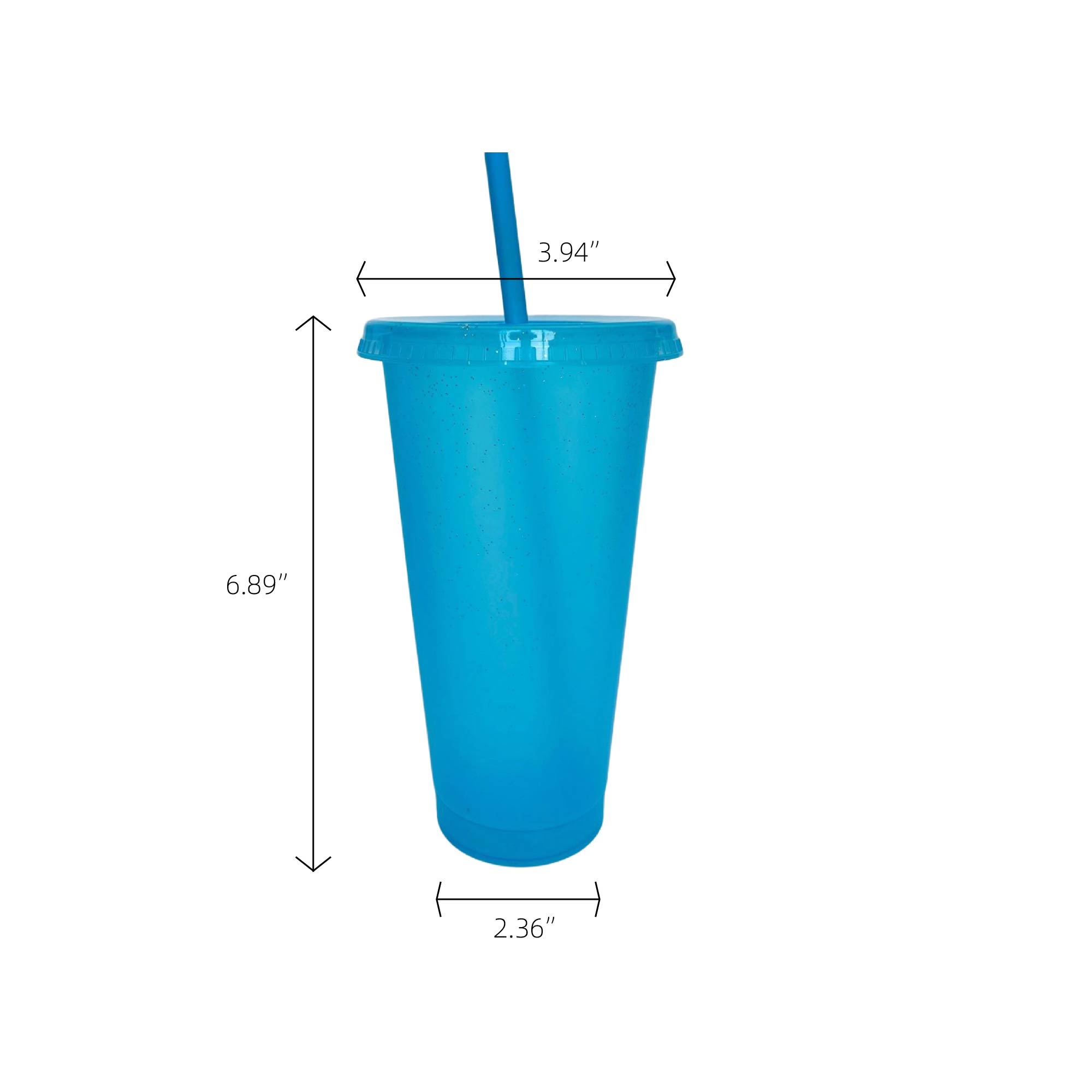 MOQ:30pcs Glitter Straw Cup PP Plastic 3