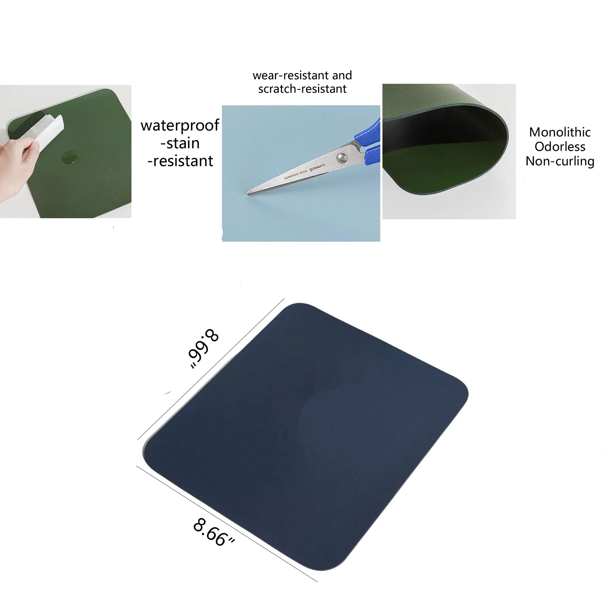 Solid Color Leather Mouse Pad 2