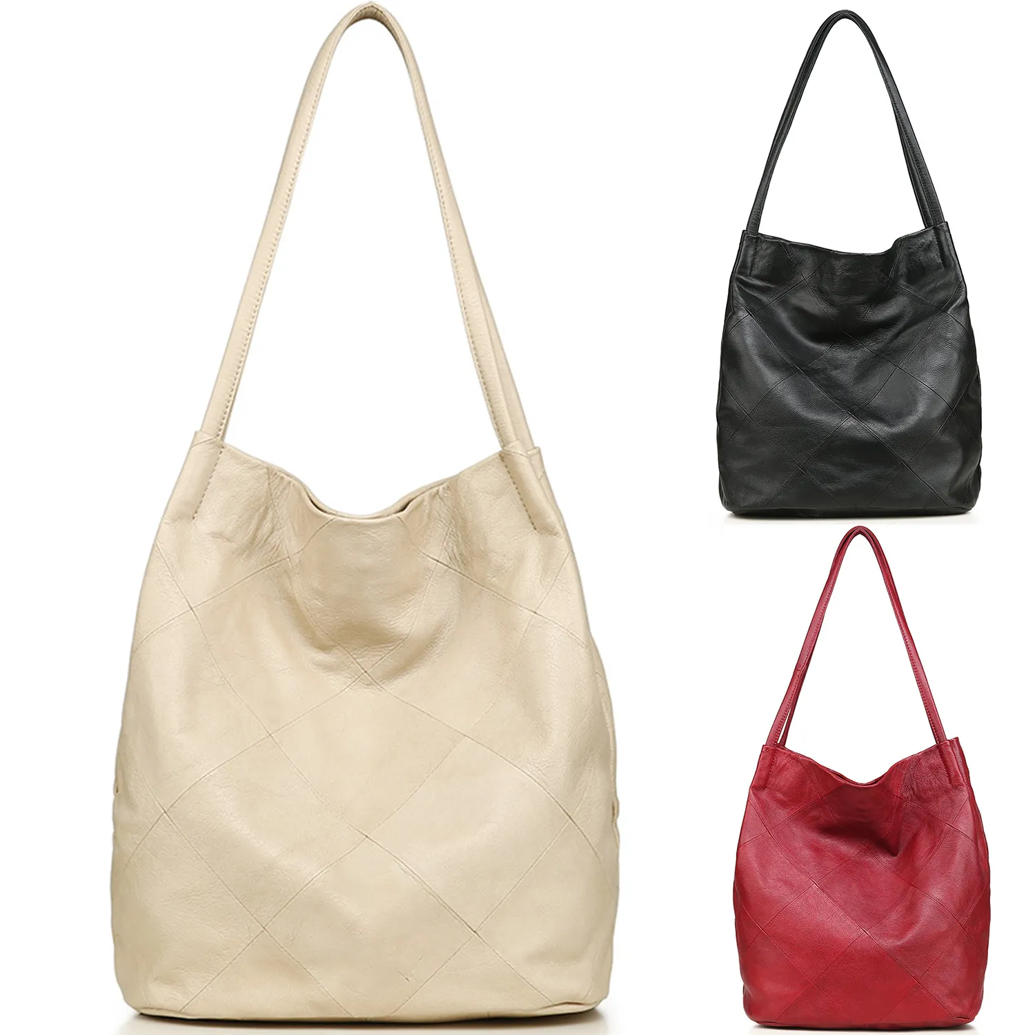 Genuine Leather Bucket Bags for Women 2