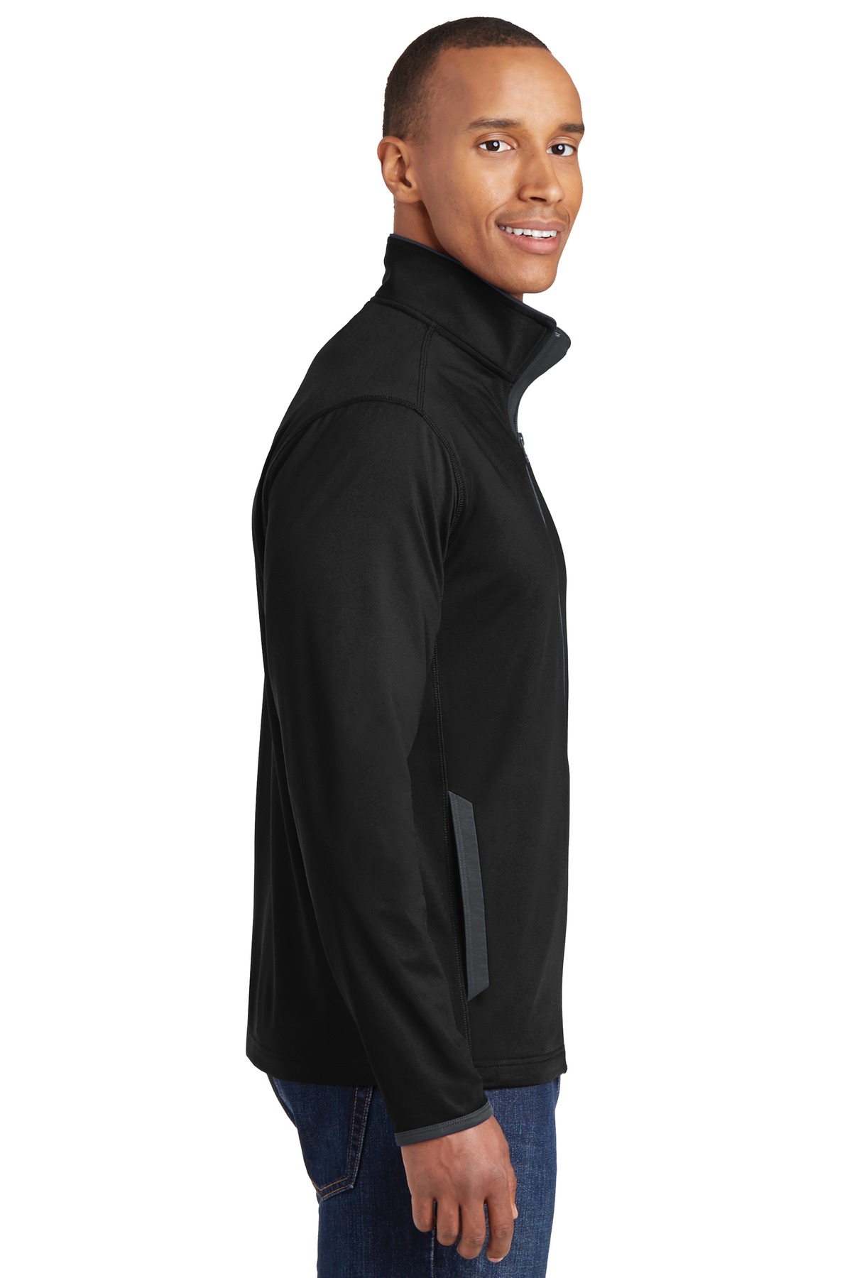 Sport-Wick Stretch Contrast Full-Zip Jacket