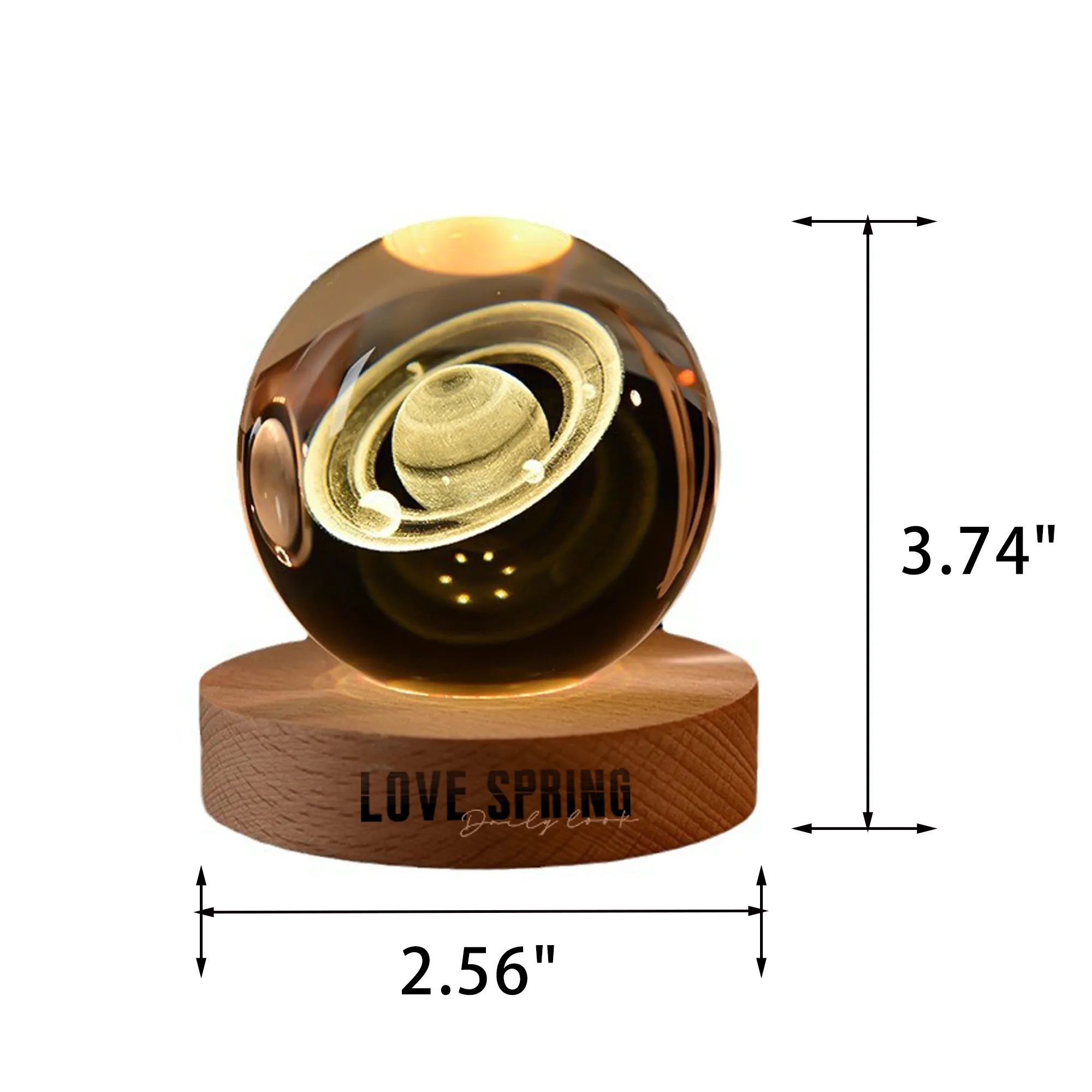 Birthday Valentine's Day Gift USB Illuminated Crystal Ball 4