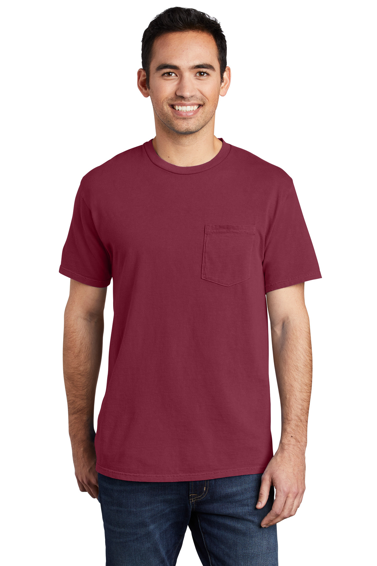 Port & Co Beach Wash Garment-Dyed Pocket Tee. PC099P 62