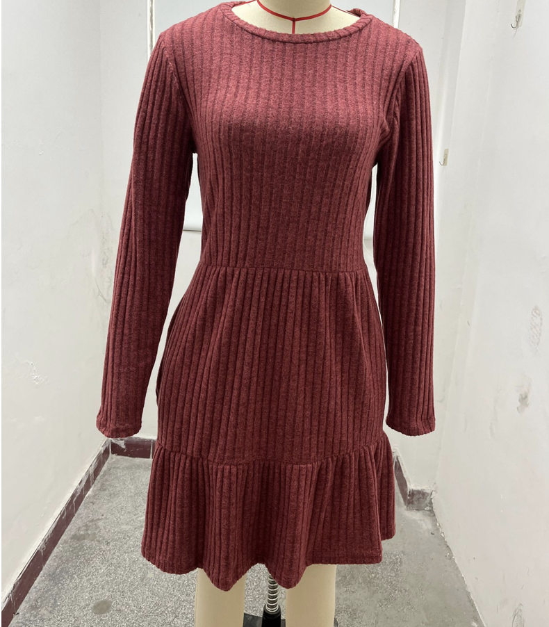 Women Long Sleeve Fall Dresses with Pockets 5