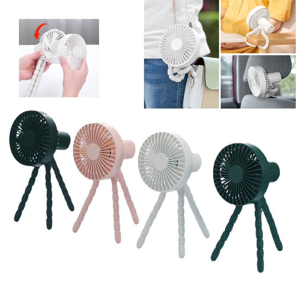 Rechargeable Tripod Clip-On Fan, Handheld 5