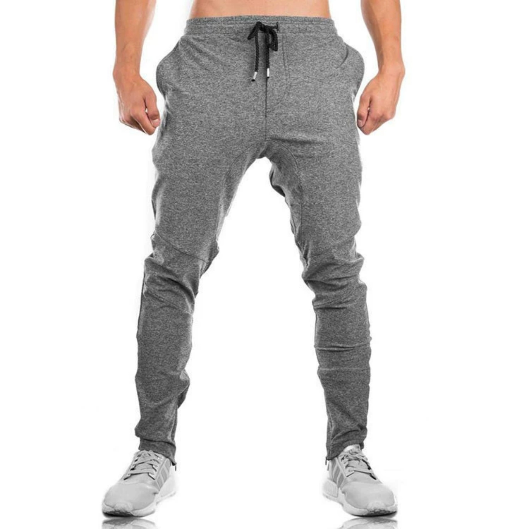 Mens Jogger Sport Pants, Casual Zipper Gym Workout Sweatpants Pockets 2