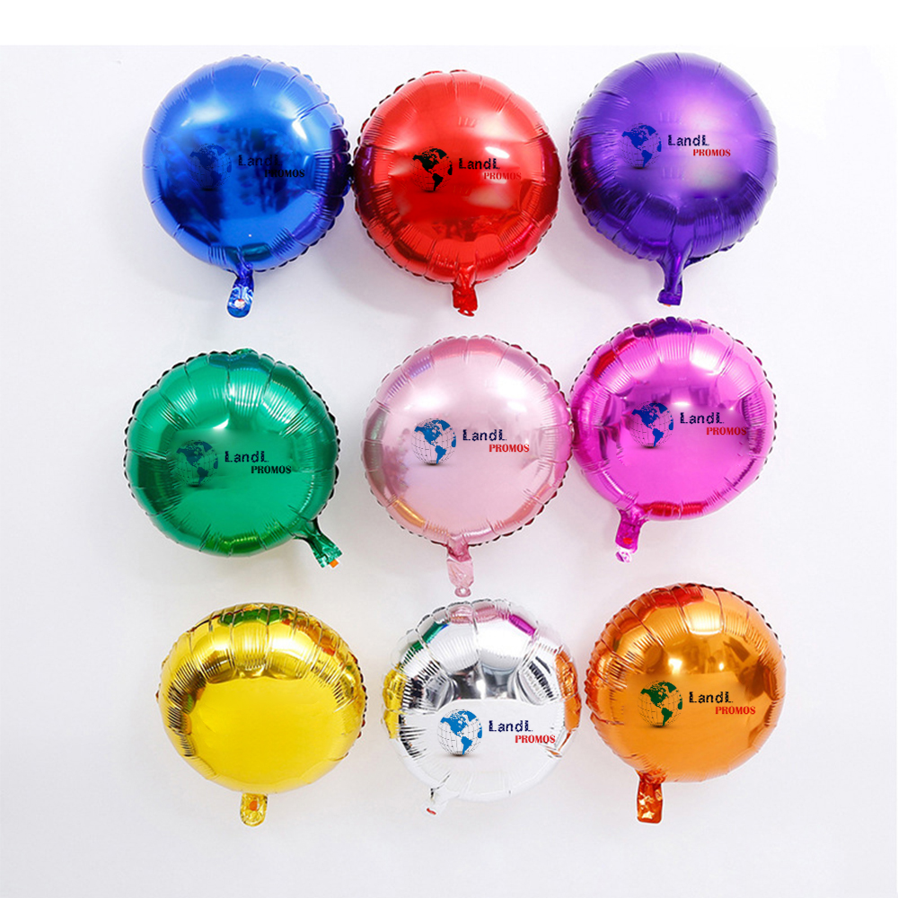 Round Shape Foil Mylar Helium Balloon 18" 2