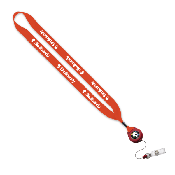 3/4" Polyester Lanyard with Metal Crimp & Retractable Badge Reel 449
