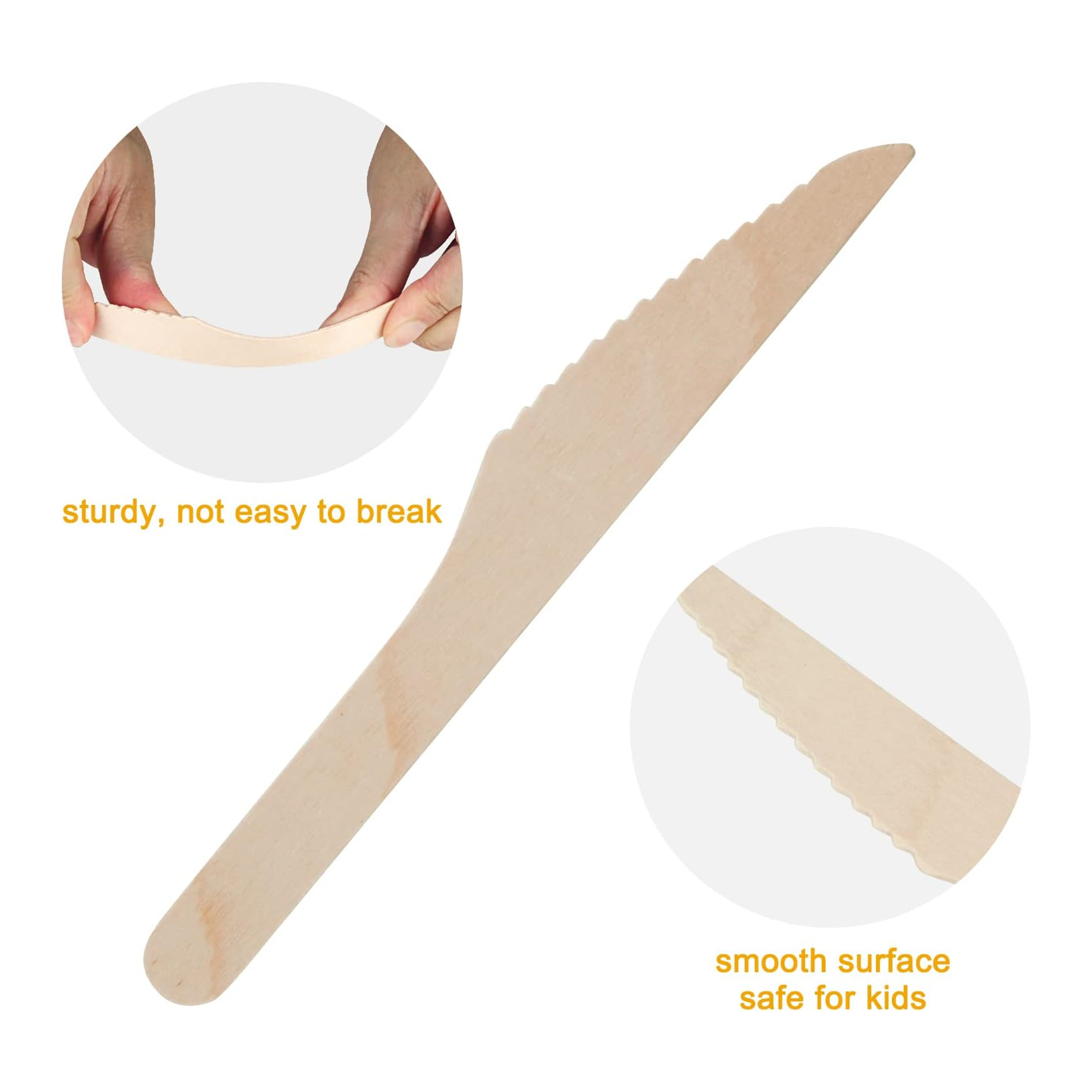 Disposable Wooden Knifes -Pack Of 100 4