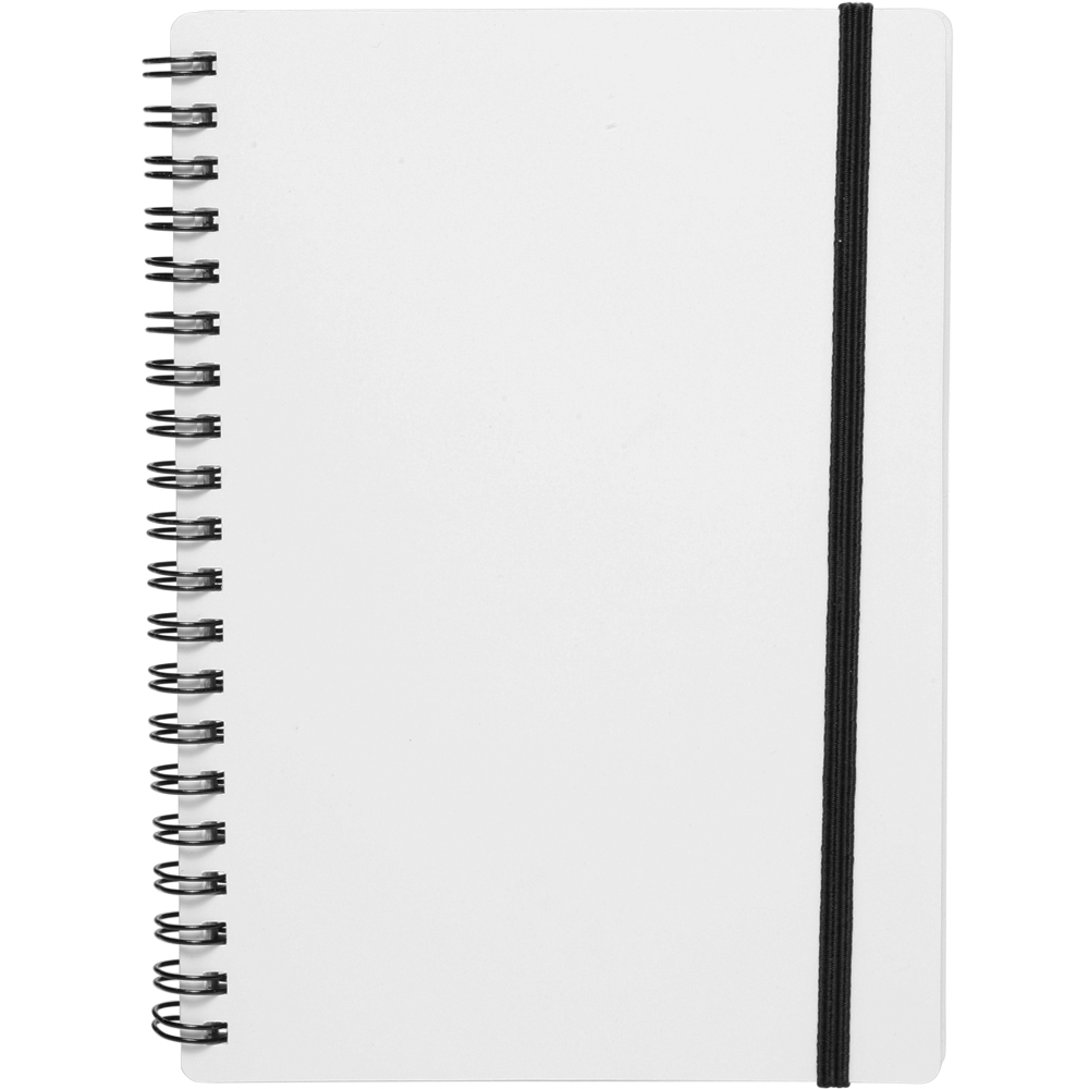 White Spiral Notebooks with Elastic Band